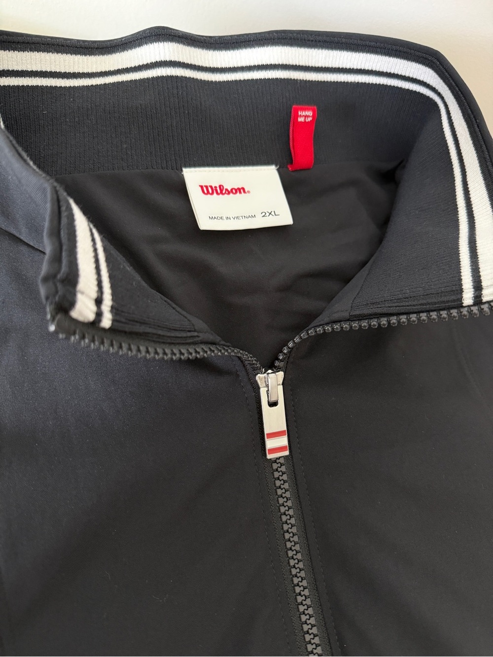 Wilson Grand Slam Full Zip Jacket Men's 2XL Black and White Windbreaker Pockets